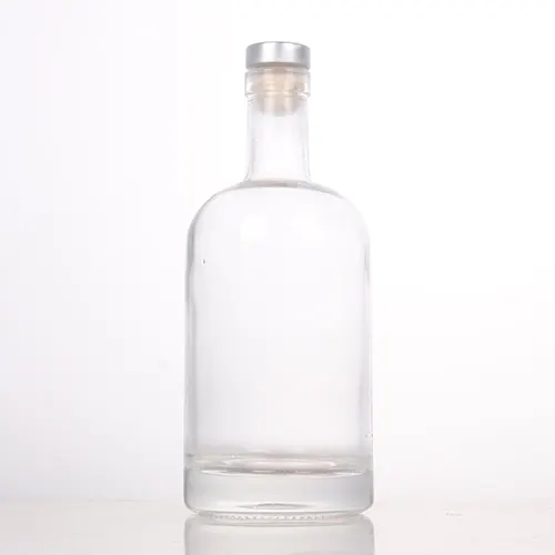 750ml 500ml Glasflaschen für Spiritus Wein Schnaps Feuerstein Whisky Wodka runde Form leere Flaschen mit Korks topfen