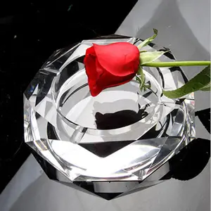 New Design Customized Smoking Ashtray K9 Cheap Custom Clear Glass Crystal Ashtray