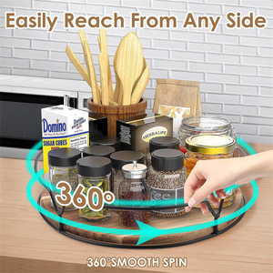 Nhà bếp tổ chức cuộc cách mạng <span class=keywords><strong>Susan</strong></span> lười biếng gỗ lười biếng <span class=keywords><strong>Susan</strong></span> gia vị hiển thị bàn xoay - Product Image 6