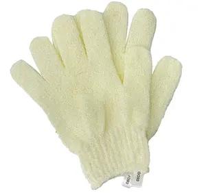 Custom Nylon Vijf Vingers Handschoen Massage Dode Huid Verwijderaar Lichaam Exfoliator Handschoenen Body Scrubber Douche Exfoliërende Badhandschoenen