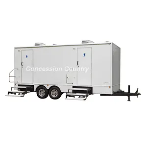 China Supply Outdoor Mobile Luxury Toilet Trailer Solar Portable Restroom Trailer North America For Sale