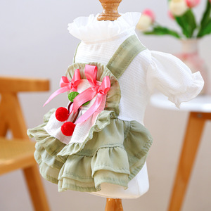 PETCIRCLE ropa para mascotas para perros pequeños y medianos, artículos para mascotas, ropa para perros, falda con diseño de pastel de cereza - Product Image 3