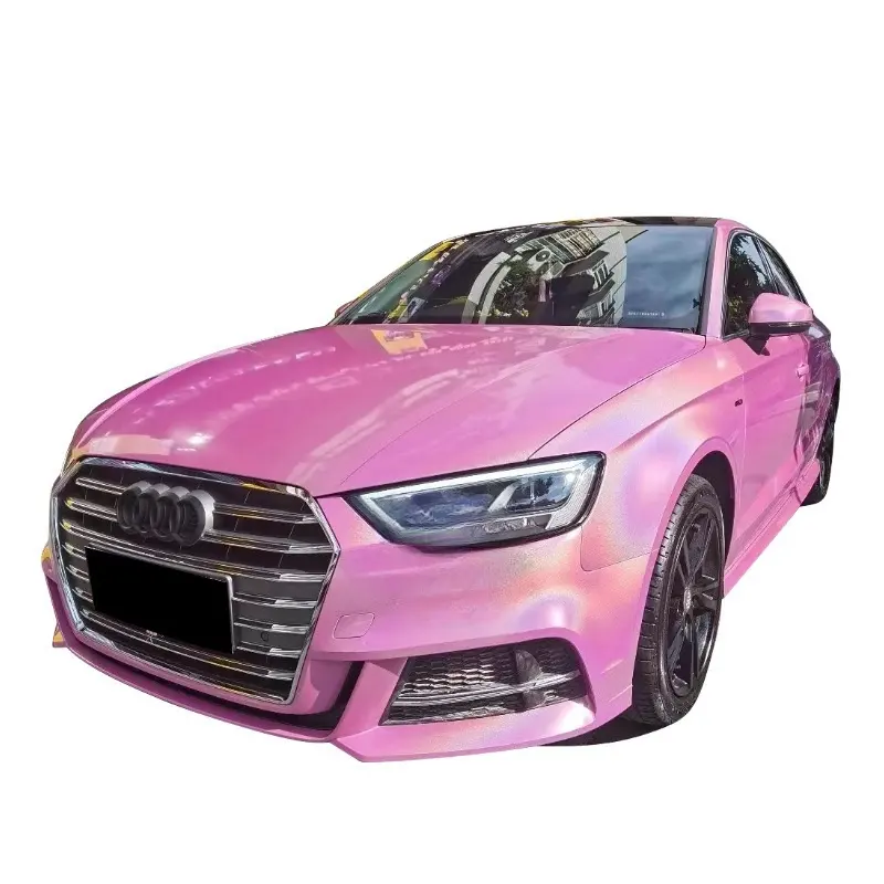 2023 New Popularity Hot Sale Products 1.52*18 meter Iridescence Laser Flash Pink car wrap