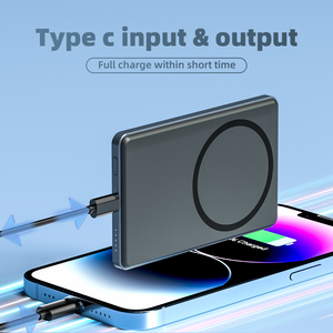 Slim Aluminum 5000mAh Fast Charge 15W Portable Powerbank Magnetic Wireless Charging <b>Mini</b> Power Banks Custom Logo for Phone - Product Image 2