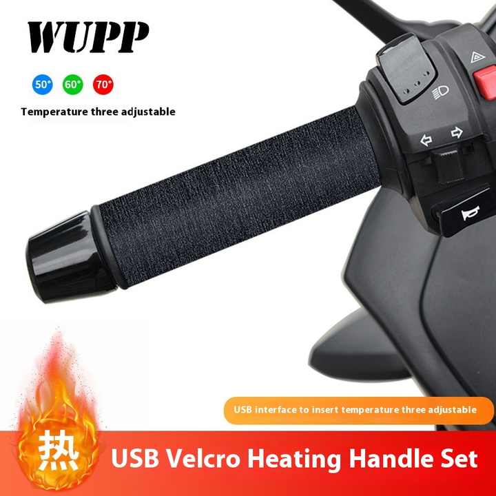 USB Port 12V Electric Heated Handlebar Cover for Motorcycles Scooters Autumn Winter Warm Magic Tape Motorcycle Accessories