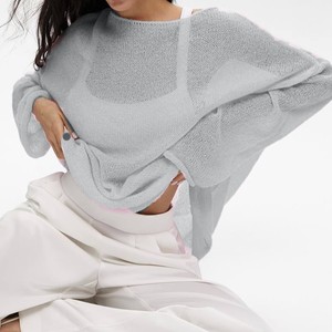 Maglione da <span class=keywords><strong>Donna</strong></span> di Alta Qualità, Design Personalizzato, Casual, Traforato, Morbido, a Maglia, Maniche Lunghe, Produttore di Maglieria - Product Image 3