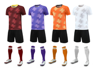 Seragam Latihan Sepak Bola Anak Unisex, Pakaian Tim Poliester, Jersey Sepak Bola Logo Kustom, Celana Pendek, Set Bernapas Cepat Kering