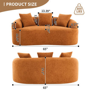 Space Saving Convertible Curved Loveseat Set Modern Sectional Fabric Compressed <b>Sofa</b> <b>Small</b> Apartment <b>Bedroom</b> Furniture Boneless - Product Image 4