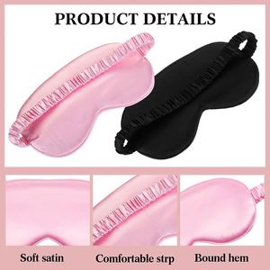 Ensemble de masques pour les yeux en satin de soie de mûrier 100% occultant, avec sangle élastique réglable, pour hommes et femmes, en gros, en vrac, avec coffret cadeau - Product Image 3