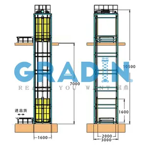 2 Floor Automated Conveyors Elevator VRCS Material Lift System