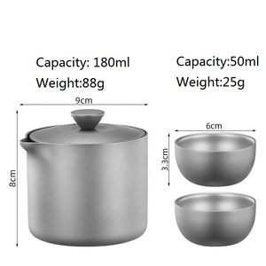 180ml tinh khiết Titanium <span class=keywords><strong>Tea</strong></span> Set TA1 hai lớp chịu Nhiệt Trà <span class=keywords><strong>Maker</strong></span> - Product Image 4
