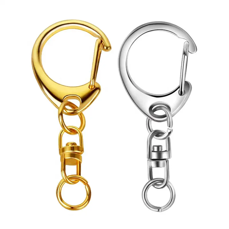 C D B Buckle Keyrings Hang Swivel Hook Jump Rings Lobster Clasp Zinc Alloy Small Round Eight-shaped Keychain