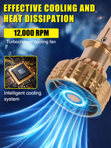 Ampoule de phare LED Gicoo V16S Power 90W 10000Lm H4 H13 9004 9007 12V, faisceau haut et bas, phare LED H7 6000k, ampoules LED H1 H11 - Product Image 5