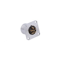 Conector Macho Cuadrado Negro Plateado BB-2590 para Montaje en Panel, para Enchufe SC-C-179495, Carcasa de Aluminio, Corriente Nominal de 6A