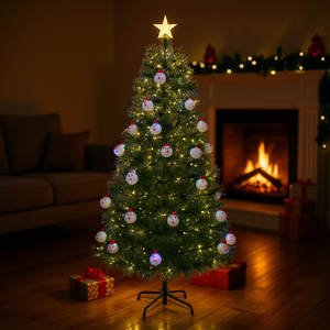 Db 6 Ft Pre Lit Artificial <b>Christmas</b> <b>Tree</b> With Multicolor <b>Led</b> <b>Lights</b> Warm Glow Pine <b>Tree</b> Indoor Decor Featuring Top Star - Product Image 2