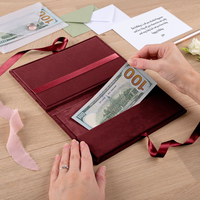 Enveloppe cadeau de luxe avec ruban en satin pour les jeunes mariés, invitation de mariage, porte-carte cadeau personnalisé, enveloppe pour argent liquide