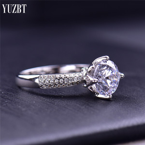 Bague de mariage en argent 925, 2 Carat, brillant, testé, couleur D, Moissanite, <span class=keywords><strong>Paris</strong></span>, rencontre d'amour, bijoux fins - Product Image 2