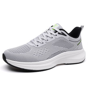 Nuevas zapatillas de correr ultraligeras y transpirables de malla para hombre, cómodas zapatillas deportivas acolchadas para gimnasio, trotar, caminar, color gris - Product Image 2