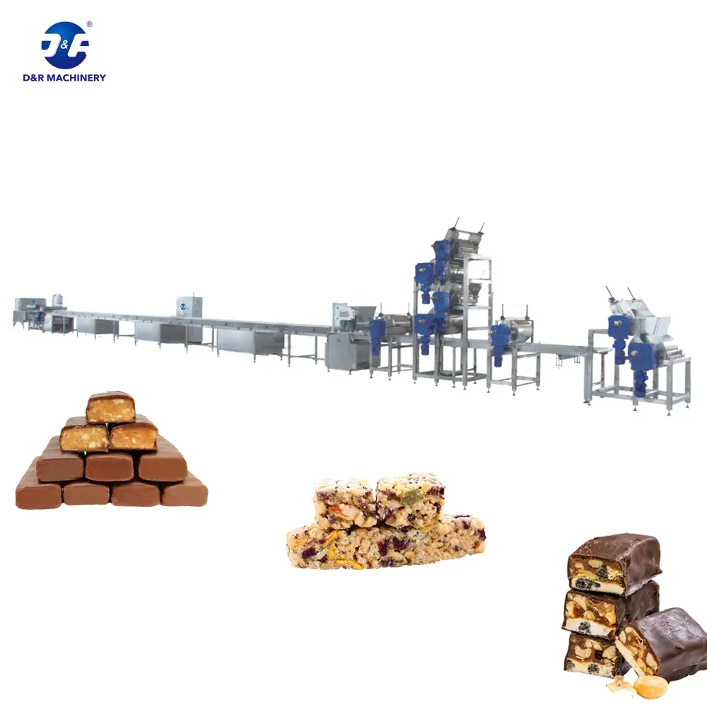 Eiwit Bar Datum Energie Chocolade Bar Productielijn Met Chocolade Enrobing Machine Lijn Chocolade Bar Making Machine