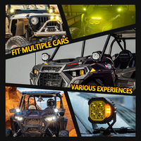 Nouveaux phares LED de style Baja de 3 pouces, 8000LM, 12V-36V, avec rétroéclairage ambre, faisceau de conduite, compatibilité universelle pour camions 4x4 et UTV