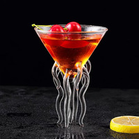 Verre à vin et à cocktail en verre borosilicate haut de gamme, design créatif personnalisé, forme pieuvre et méduse, pour bar à champagne, vente en gros