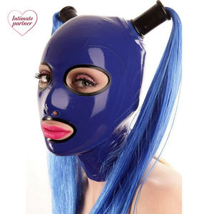 Máscara de Látex para Juegos de Rol Sexuales, con Cabello, Ropa de Látex, Máscara para Adultos, Juego de Rol, Fetiche Sexual - Product Image 1
