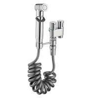 En gros, Ensemble sanitaire moderne en acier inoxydable pour bidet, toilettes et lavabo, pistolet de chasse d'eau haute pression, une entrée deux sorties, 5