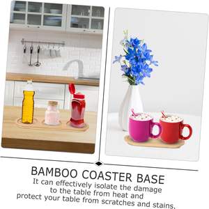 2 uds. Soporte para tarros de condimentos posavasos de bambú alfombrilla para tazas bandejas de madera práctica única herramienta de posavasos delicados - Product Image 6