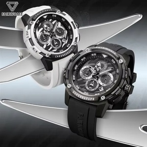MARK FAIRWHALE 4410 Montres à quartz décontractées et élégantes avec bracelet en silicone blanc, montres étanches pour hommes, coffret cadeau, Reloj Hombre - Product Image 2
