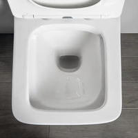WC suspendu carré monobloc avec système Vortex, couleur mate, avec siphon en P, certifié CE, ISO