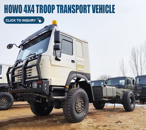 รถบรรทุกสินค้า SINOTRUK HOWO 4x4 พร้อมเกียร์ ระบบส่งกำลัง ตัวถังรถบรรทุกสำหรับขนส่งทหาร รถดัมพ์พร้อมห้องโดยสารแบบนอนได้ ขับเคลื่อนทุกล้อ - Product Image 2