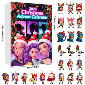 Calendario dell'Avvento Natalizio KPOP <span class=keywords><strong>Demon</strong></span> Slayer Girl Group, Scatola a Sorpresa, Ornamenti per Albero di Natale, Ciondolo in Acrilico - Product Image 5