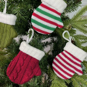 HM-638 <strong>Mini</strong> Knitted Christmas <strong>Stockings</strong> Small Red Stripes Hanging <strong>Stocking</strong> - Product Image 4