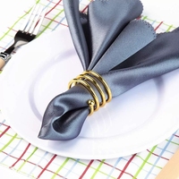 Lot d'anneaux de serviette en métal à double perle, plaqués argent, supports de serviette à ressort pour réceptions de mariage, banquets et décoration de table d'hôtel