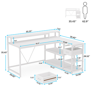 Bureau d'ordinateur industriel Tribesigns, table de bureau, grand bureau d'angle pour <span class=keywords><strong>studio</strong></span> à domicile - Product Image 4