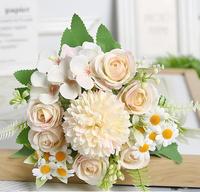 Bouquets de fleurs en soie de couleur personnalisée pour vitrine de centre commercial et décoration intérieure