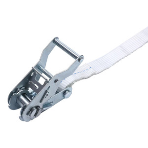 Custom Logo 25mm 1760lbs Quick Release <strong>White</strong> Tensioner <strong>Cargo</strong> Lashing Belts Zinc Galvanized J Hook Truck Rachet Tie Down Straps - Product Image 5