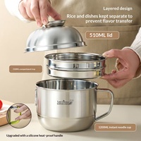 Boîte à bento isotherme en acier inoxydable 316L avec couvercle, capacité 1-3L, poignée antidérapante, design moderne pour étudiants et adultes