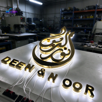 Enseigne en acier inoxydable rétroéclairée 3D personnalisable avec bandes LED pour bureaux, hôtels, magasins