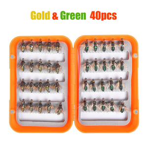 Promoción 40 teile/Satz mit Box Aparejos de pesca secos Fliegen fischen <span class=keywords><strong>Koder</strong></span> Moskito Fliegen <span class=keywords><strong>Koder</strong></span> Haken Angel <span class=keywords><strong>Koder</strong></span> Set - Product Image 5