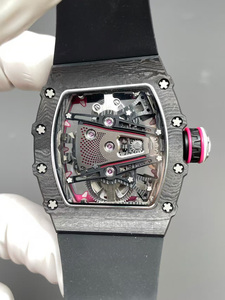 Reloj Mecánico Automático de Lujo de Alta Calidad, Rectangular, de Fibra de Carbono, con Correa de Goma, Diseño Deportivo y Moderno, Resistente al Agua - Product Image 2