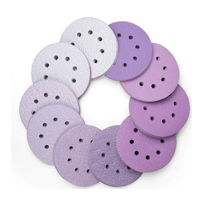 Papier abrasif, disque de ponçage en céramique violette 150 mm 125 mm, disque de ponçage 5 pouces 6 pouces, plateau de ponçage à 49 trous, disque de ponçage pour ponceuse - Product Image 1