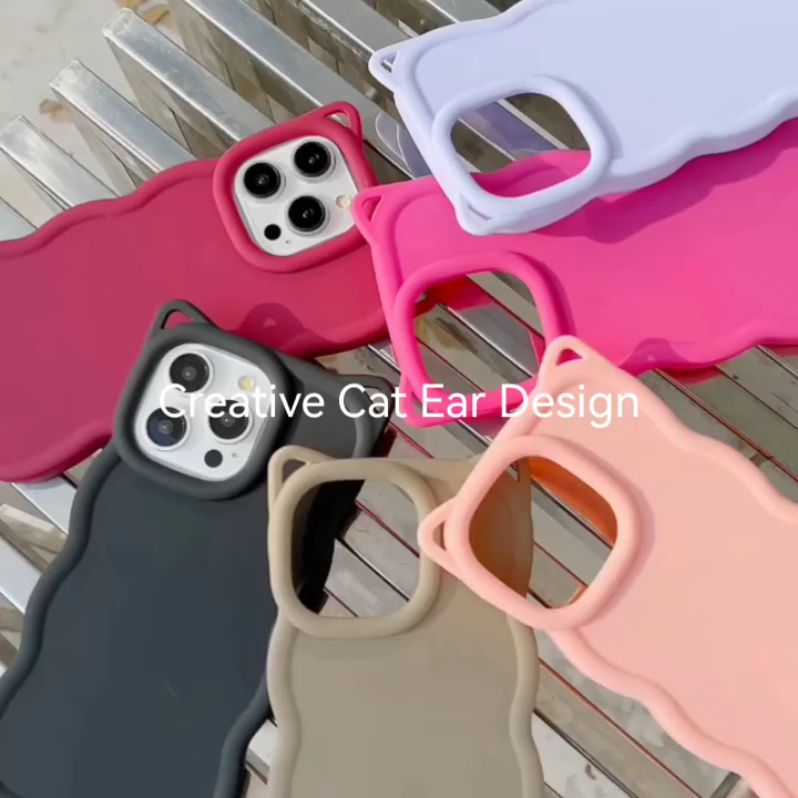 ✴︎Catmobileページ✴︎ Shockproof Cell Mobile Phone Case - Cartoon Cat Ear Skin