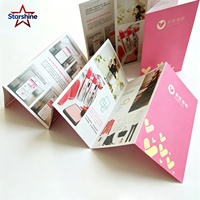 Brochure de luxe imprimée offset avec estampage à chaud, découpe personnalisée, dorure à chaud, dépliant de forme spéciale, impression personnalisée épaisse et pliée