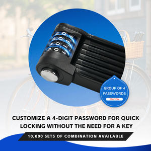 टोनीऑन साइकिल एक्सेसरीज एंटी चोरी टिकाऊ ईबाइक फोल्ड 1000 मिमी 4 संयोजन डिजिटल बाइक फोल्डिंग लॉक - Product Image 4