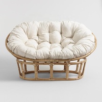 Tropischer Papasan-Stuhl mit Kissen Hochwertiger Freizeitstuhl aus Bestem Rattan-Material für Wohnzimmermöbel