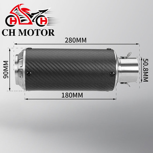 Silencieux d'échappement universel pour moto 36-51 mm avec DB Killer-project pour Honda <span class=keywords><strong>Yamaha</strong></span> <span class=keywords><strong>Z800</strong></span> 900 Z1000 CBR600 MT07 MT09 - Product Image 1