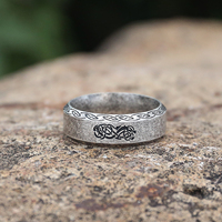 Bijoux vintage en gros, bague pour homme en acier inoxydable, bijoux historiques nordiques, bague viking