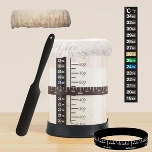 Kit de démarrage de levain en verre avec couvercle en tissu respirant pour le stockage des aliments et la cuisson du pain - Product Image 5