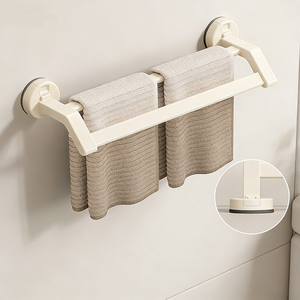 <span class=keywords><strong>Toallero</strong></span> Doble Ahorrador <span class=keywords><strong>de</strong></span> Espacio con Diseño Moderno y Garantía <span class=keywords><strong>de</strong></span> 3 Años, Montaje con Ventosa para Baños Pequeños - Product Image 3